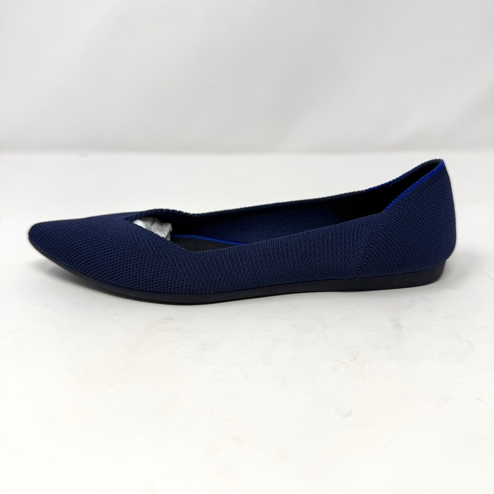 Rothys The Point Cobalt Solid Navy Blue Knit Pointed Toe Flats 002-127 Womens 6 - Picture 5 of 11